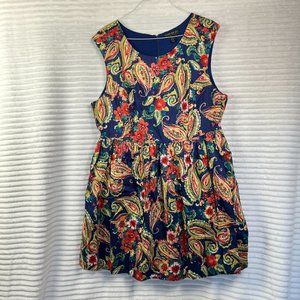 Forever 21+ Floral Blue Sleeveless Dress 3X